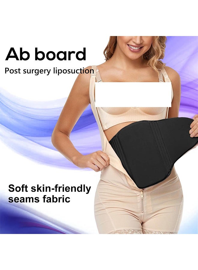 JS Lipo Foam Abdominal Compression Board Post Surgery - Belly Flattening Ab Board for Liposuction Recovery（Black） - Image 2